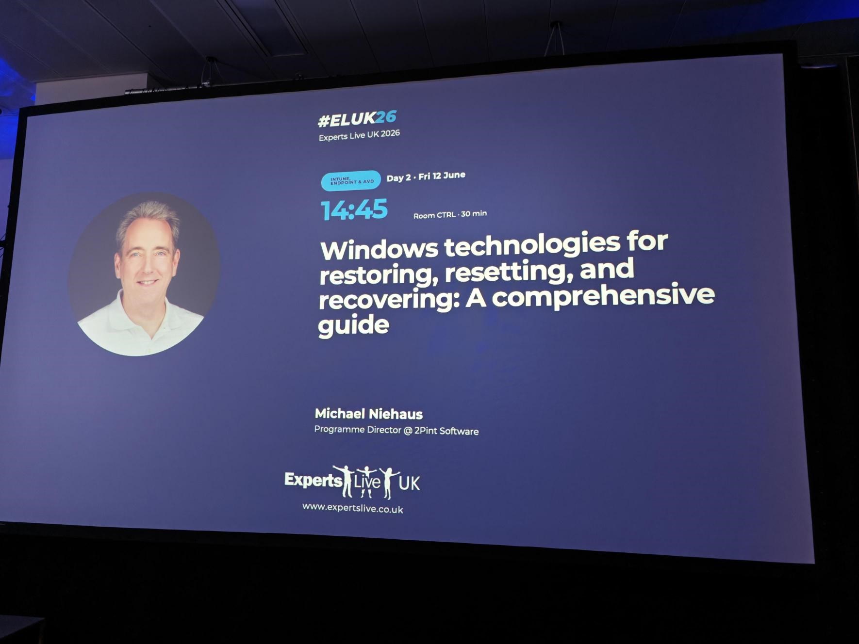 Michael Niehaus at Experts Live UK